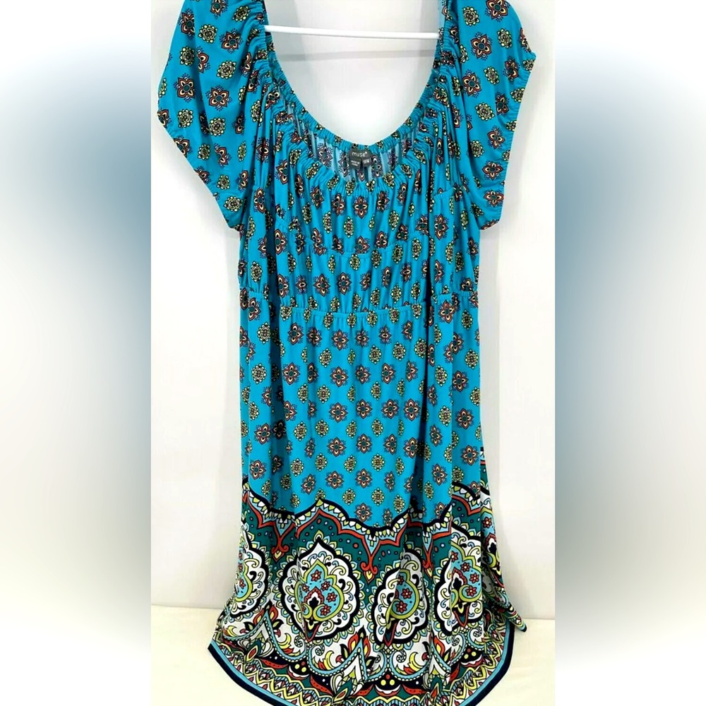 Muse Womens Dress Size 18W Short Sleeve Casual Boho